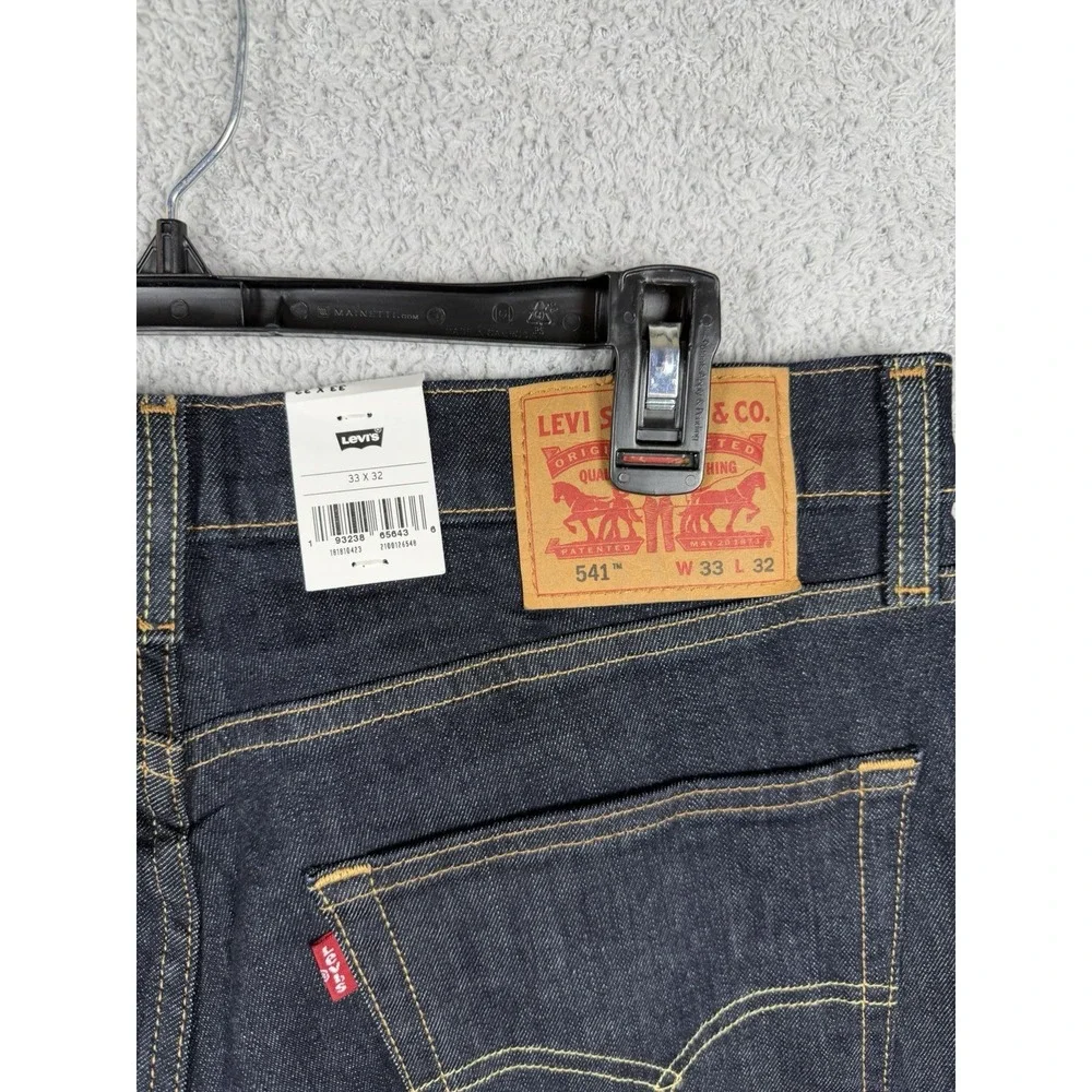 Levis 541 Athletic Taper Jeans Mens 33x32 Dark Wash Stretch Denim NWT